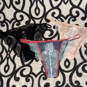 NWT Victoria's Secret Small Dream Angels Itsy Sheer Lace Panties - Set of 3